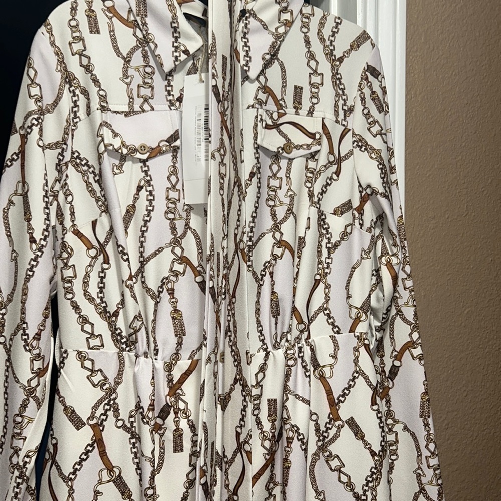 Modest maxi dress, Versace chains print, not Versace original.